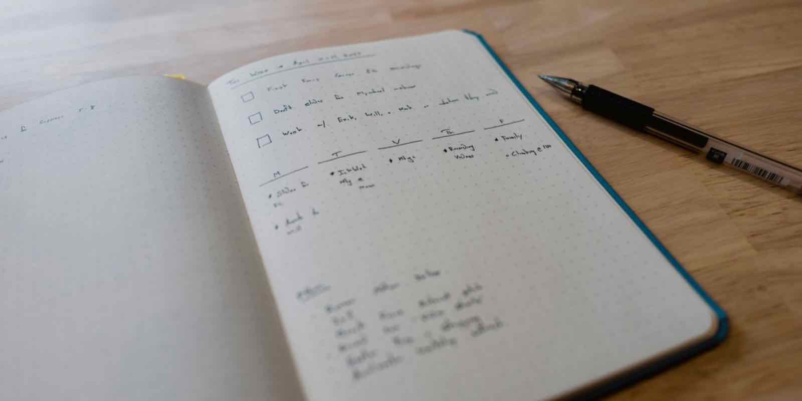 Weekly Plan in Notebook