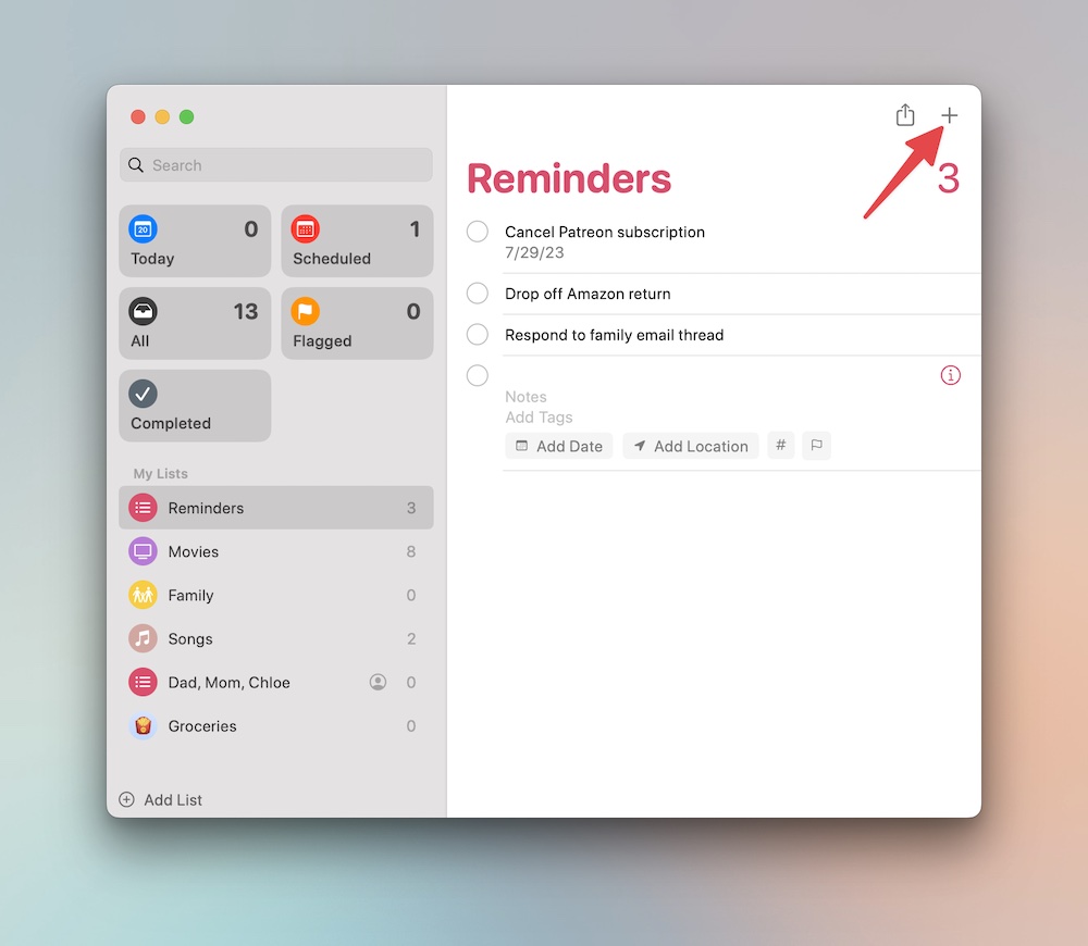 reminders icon mac