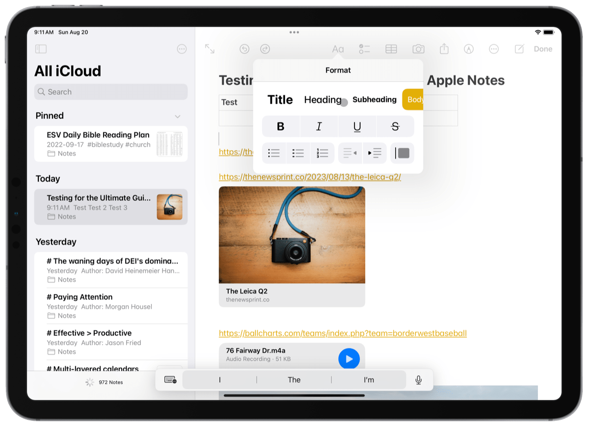 The Ultimate Guide to Apple Notes – The Sweet Setup