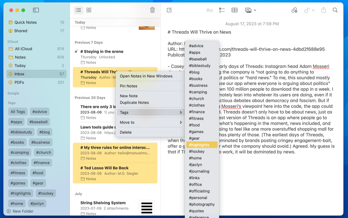 How to easily create and work with tables in Apple Notes