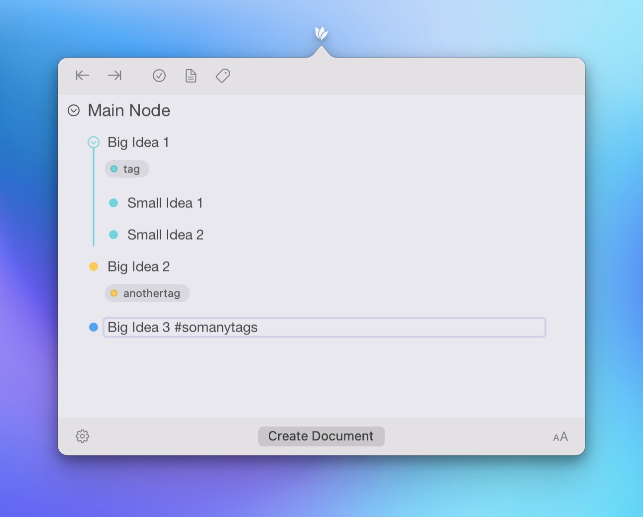 Quick Entry in MindNode on the Mac