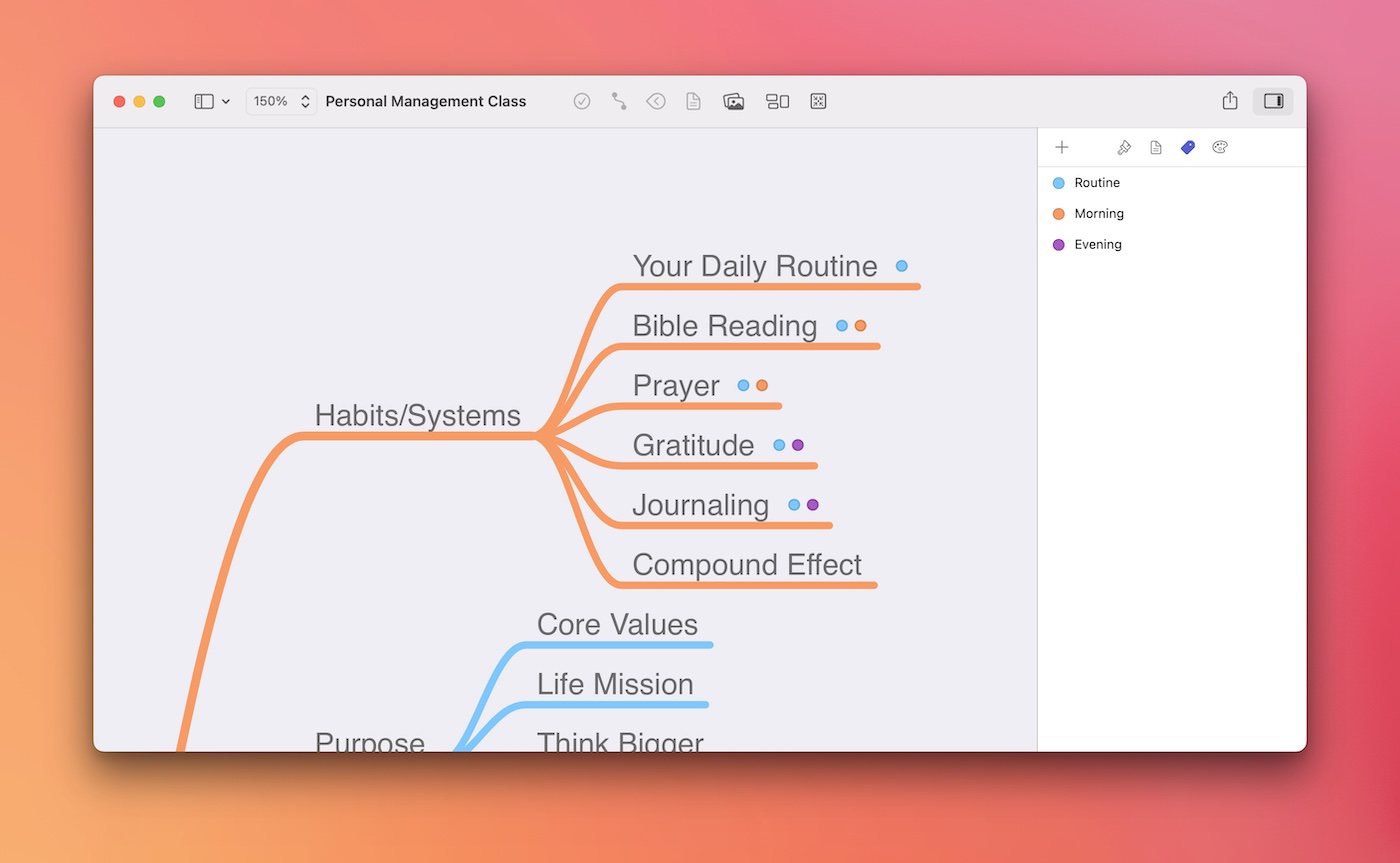 Visual Tags in MindNode