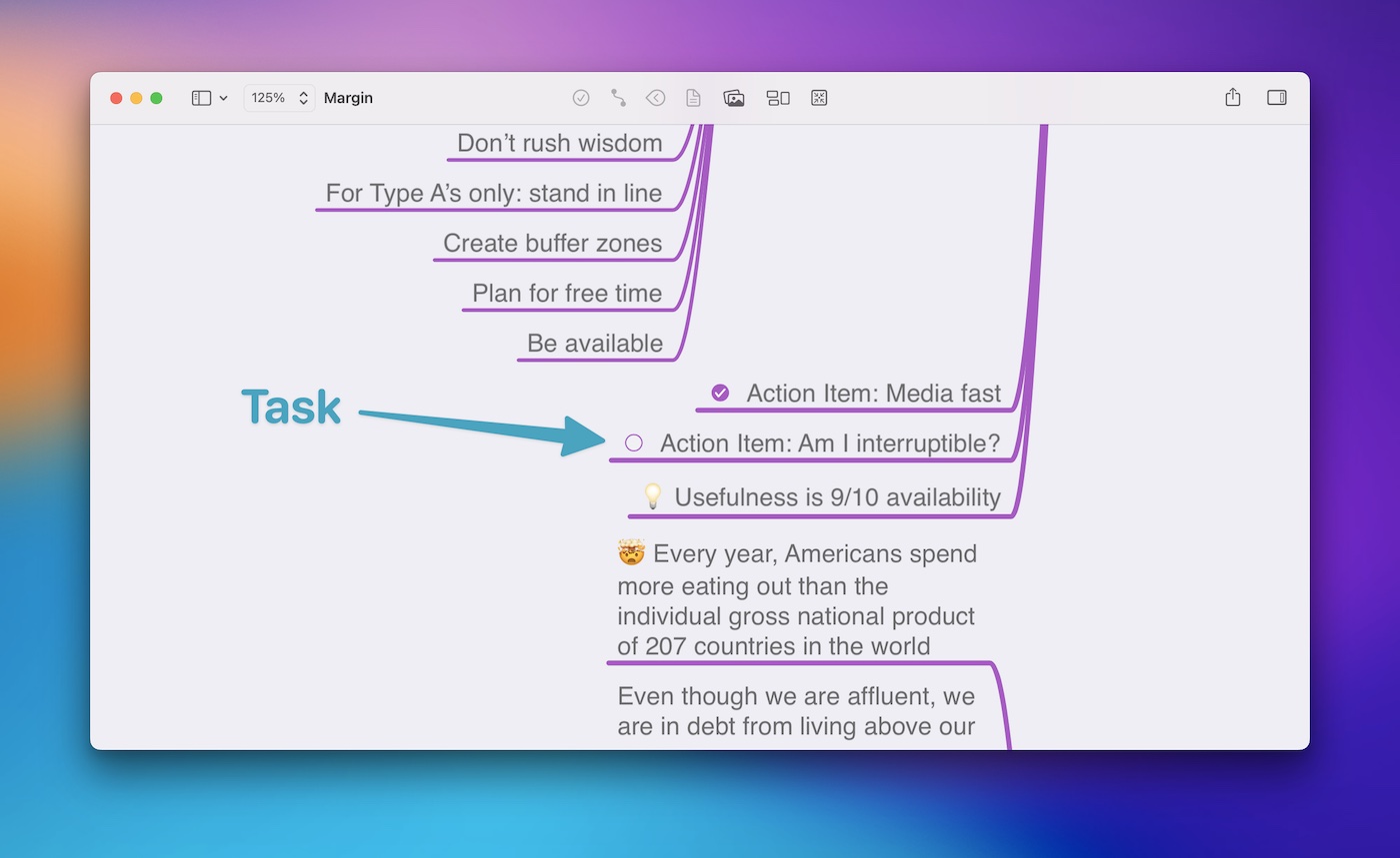 Tasks in MindNode