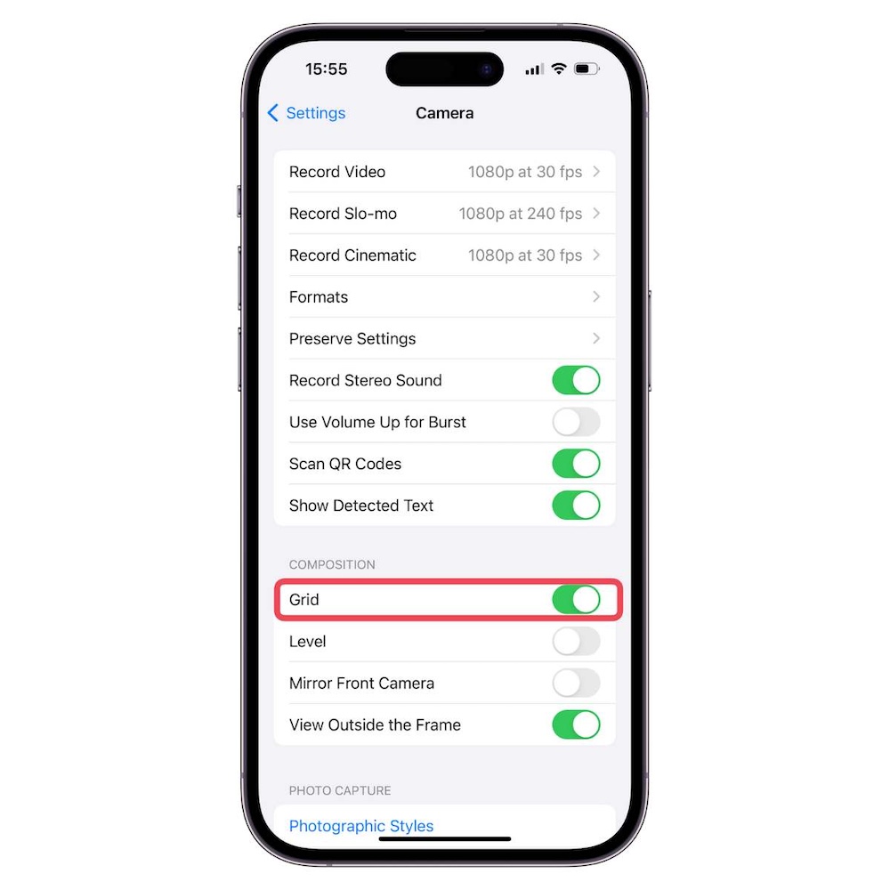 How to Enable the Camera Grid on Your iPhone to Apply the Rule of Thirds –  The Sweet Setup