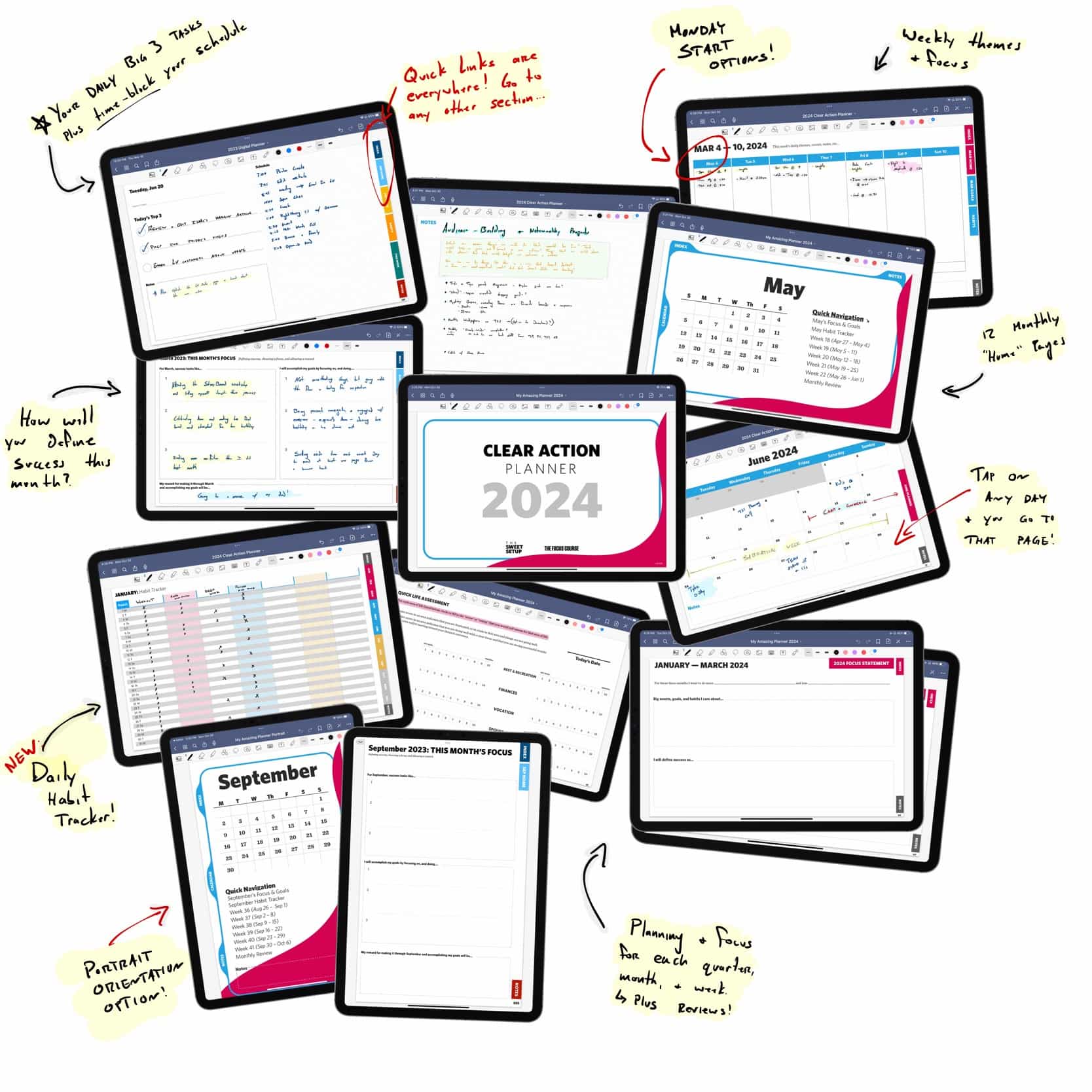 2024 Clear Action Planner — An Interactive, Digital Planner for iPad