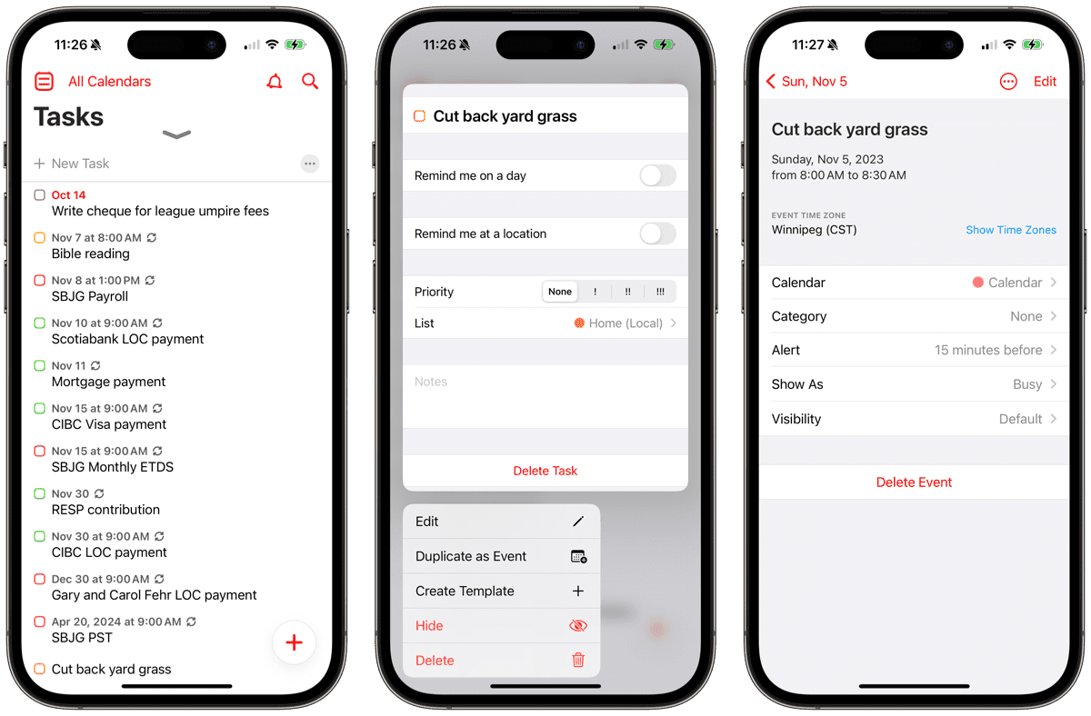 iPhone Calendar App - Managing Recurring Events in 2022