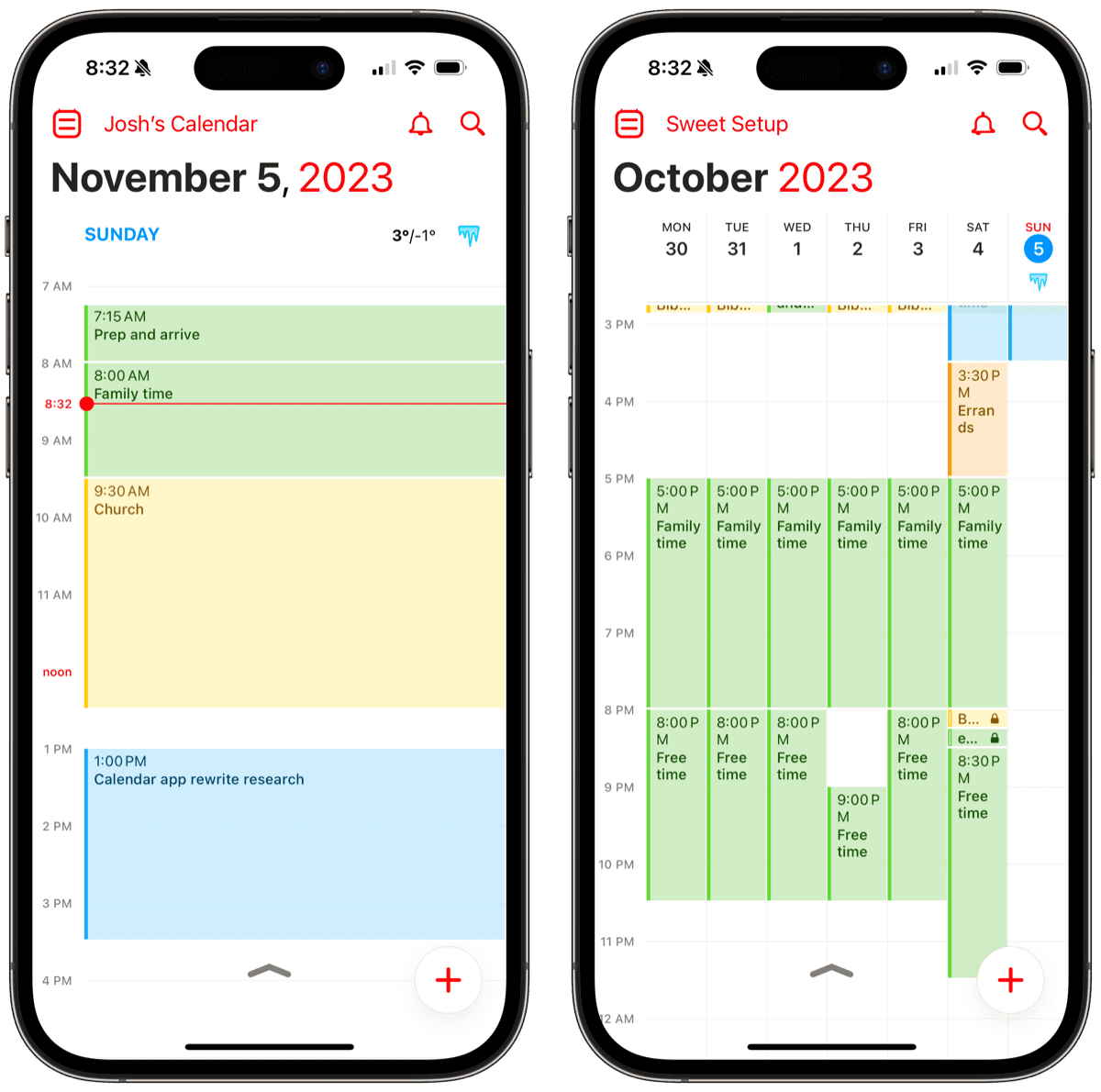 iPhone calendar event management in the current year