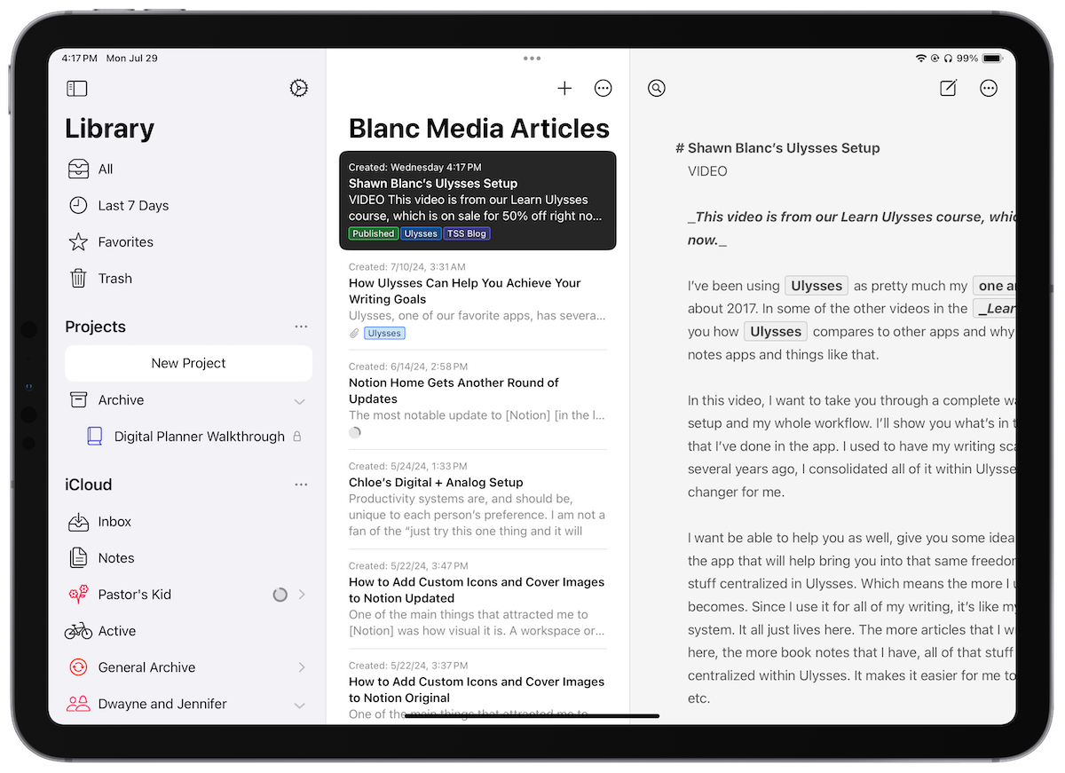 best creative writing app for ipad