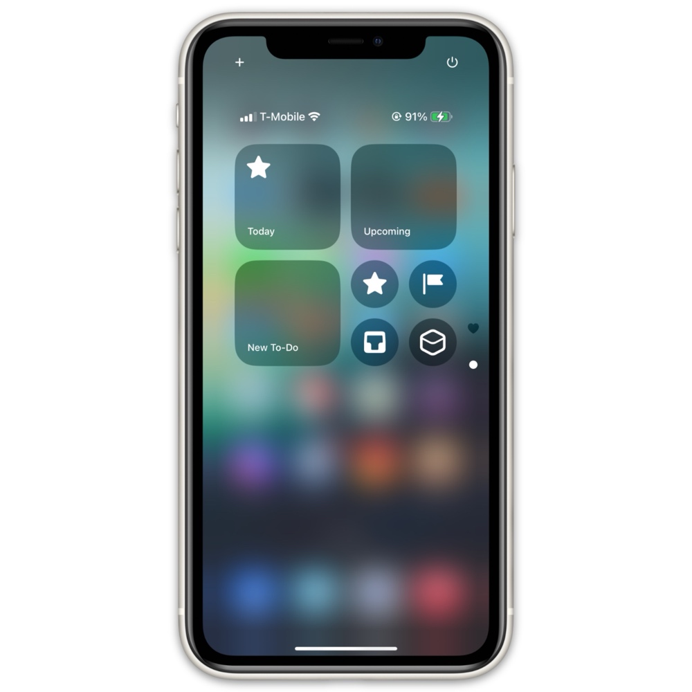 Things 3 iOS 18 Control Center Buttons