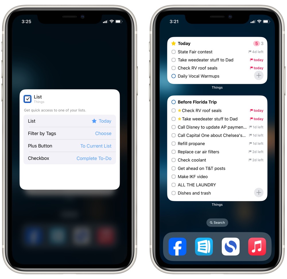 Things 3 iPhone Widgets