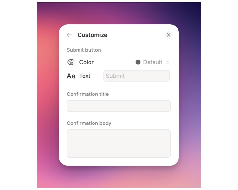 Customize Form